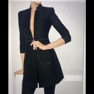 New BCBG Arelia Fringe a-line black cost jacket